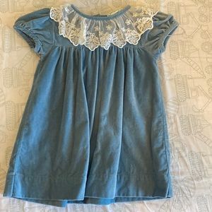 Grace and James blue velvet dress.